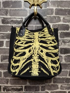 Skeleton Glow In The Dark Print Tote Bag